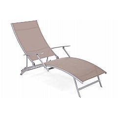 Садовий металевий шезлонг Summer Silver / Taupe
