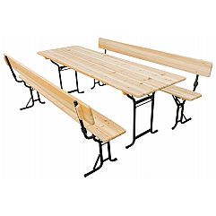 Садовий пивний гарнітур зі спинками 220 см