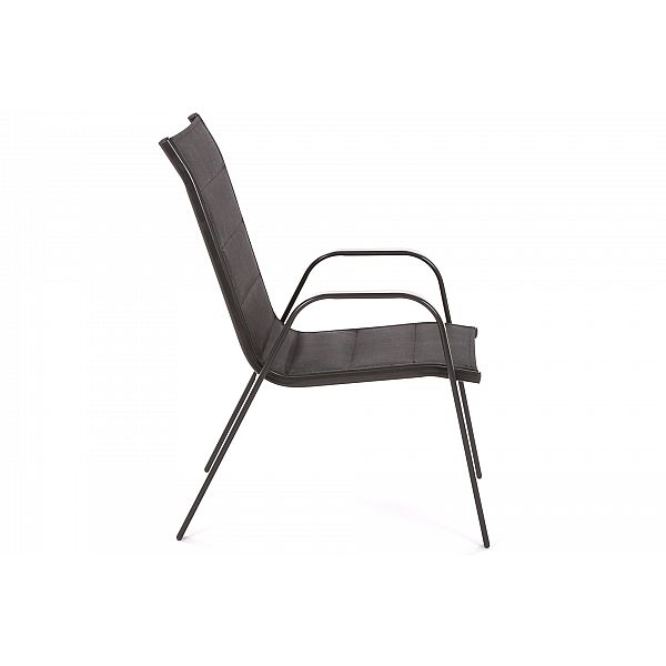 Чорний алюмінієвий садовий стілець Toscana Alu Black / Black