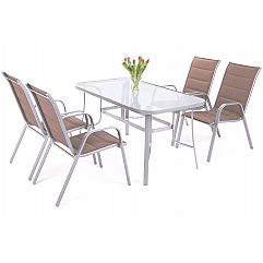 Алюмінієві садові меблі Toscana Alu Taupe 4+1