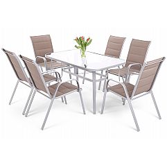 Алюмінієві садові меблі Toscana Alu Taupe 6+1