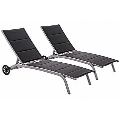 Набір садових шезлонгів Ibiza Silver/Black з алюмінію