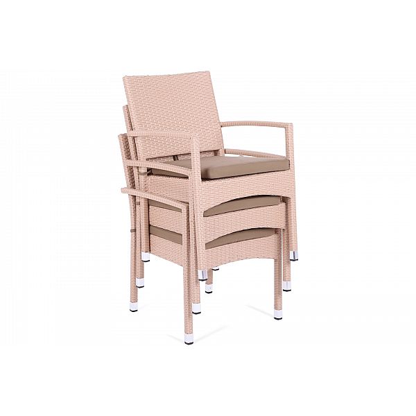 Меблі Doris Elegant Beige 6+1 з техноратанга з подушками