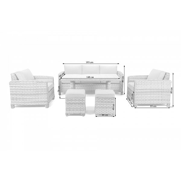 Садові меблі з техноратангу Montana Light Grey / Light Grey