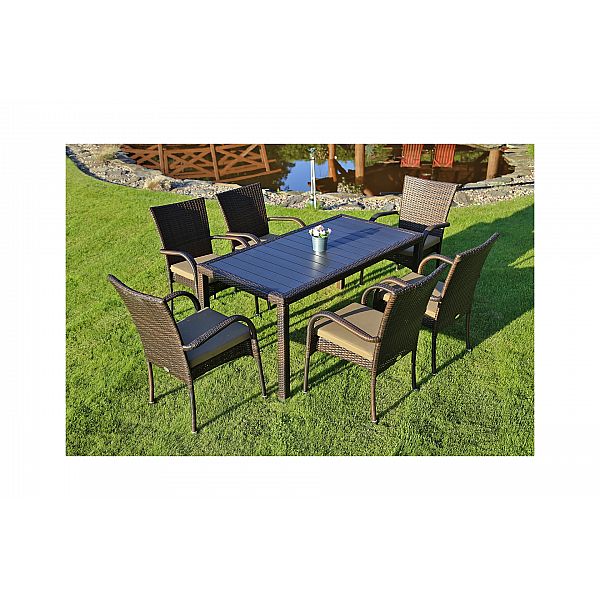 Меблі з техноротангу Mori Brown 6+1