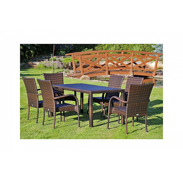 Меблі з техноротангу Mori Brown 6+1