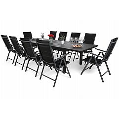 Комплект садових меблів Salerno Dark Grey Ibiza Grey / Black 10+1
