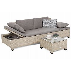 Диван Milano 2 в 1 техноротанг Бежевий / Бежевий Меланж