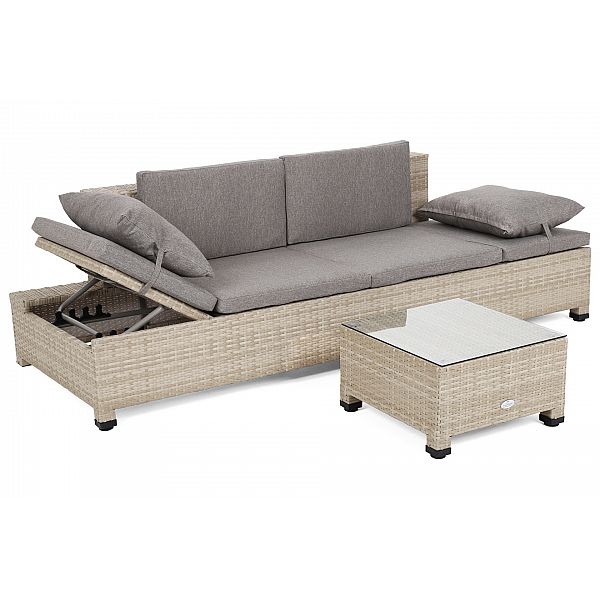 Диван Milano 2 в 1 техноротанг Бежевий / Бежевий Меланж