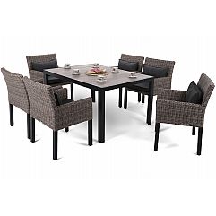 Алюмінієві садові меблі Капрі 145 см Чорний / Світло-Сірий Капрі Коричневий / Сі..