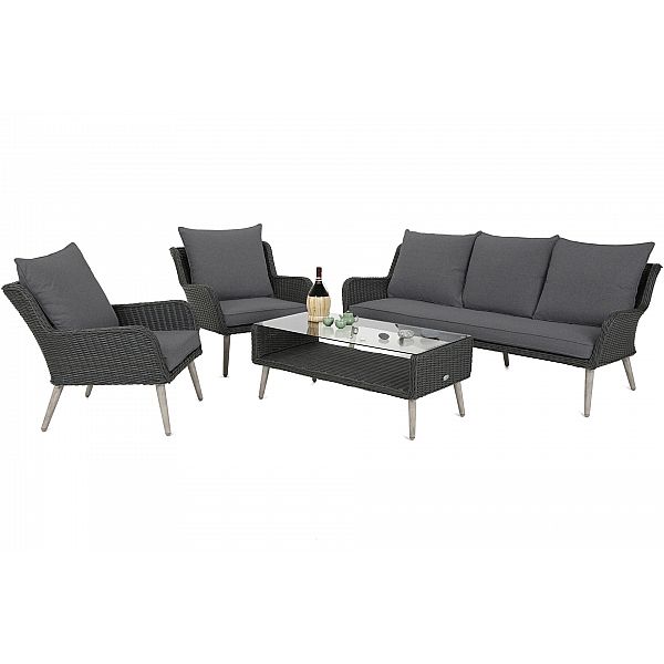 Садові меблі з техноратангу Almeria Grey / Grey Melange