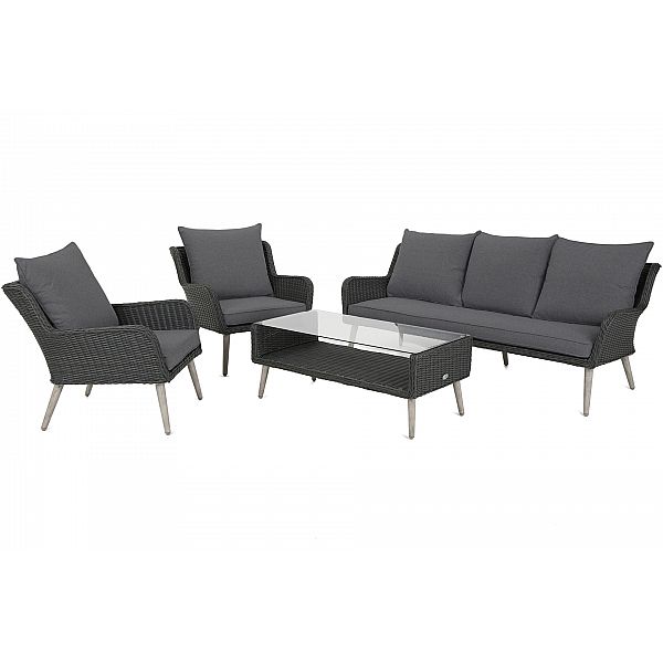 Садові меблі з техноратангу Almeria Grey / Grey Melange