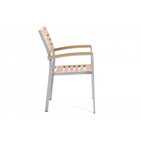 Алюмінієві садові меблі Lorenzo Silver / Teak 6+1