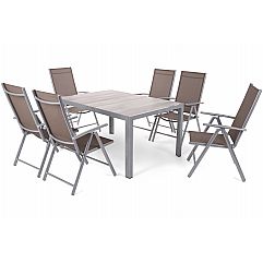 Алюмінієві садові меблі Capri 145 см Silver / Light Grey Ibiza Basic Silver / Ta..