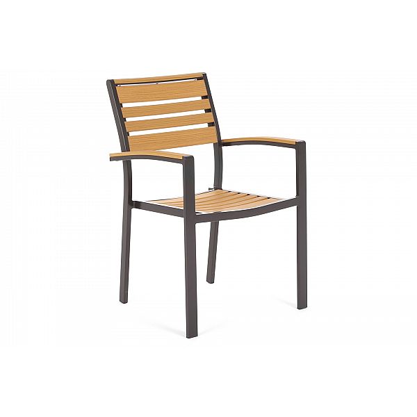 Алюмінієві садові меблі Lorenzo Black / Teak 6+1