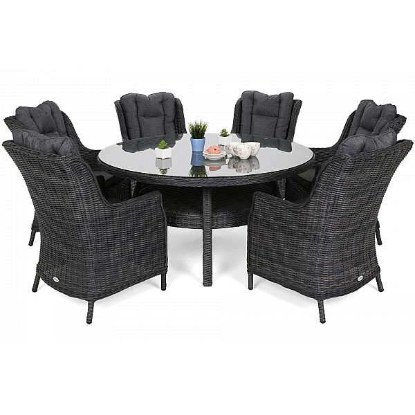 Садові меблі Технораттан Bristol Round Elegant 150 см Сірий / Сірий Меланж 6+1 виставка