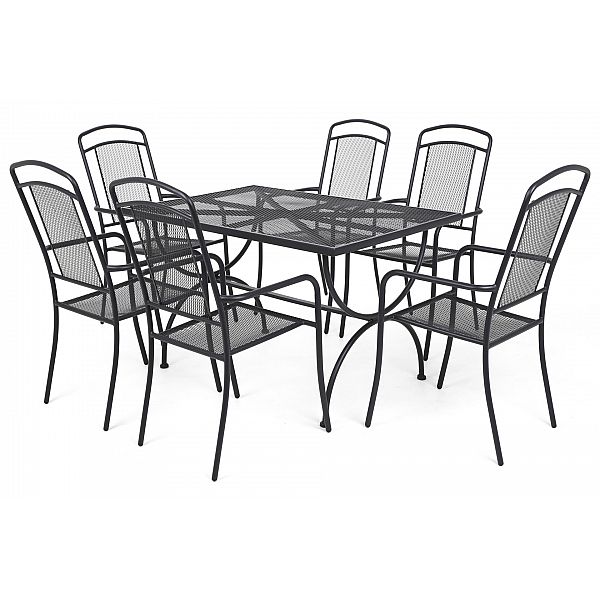 Металеві садові меблі Venezia 6+1 Grey