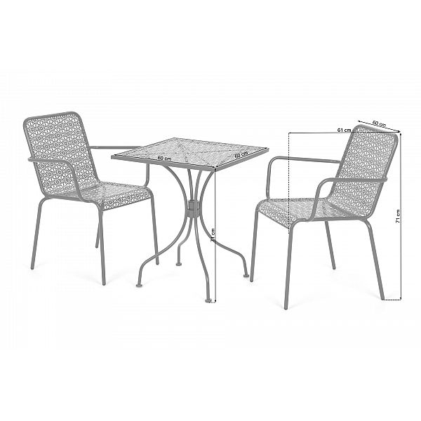 Металеві садові меблі Maja Square Grey 2+1