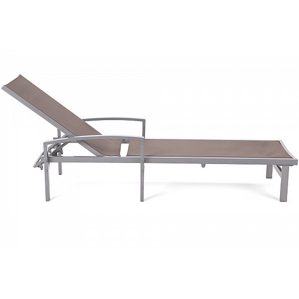 Набір садових лежаків Caravela Silver / Taupe з комплектом столиків Cuba Silver