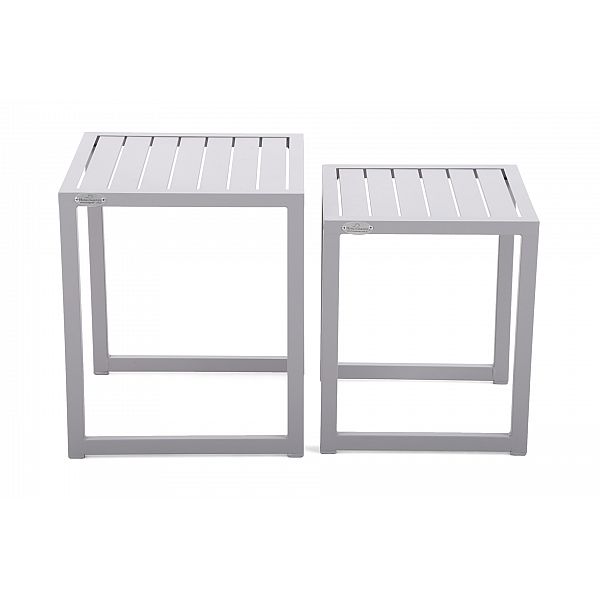 Набір садових лежаків Caravela Silver / Taupe з комплектом столиків Cuba Silver