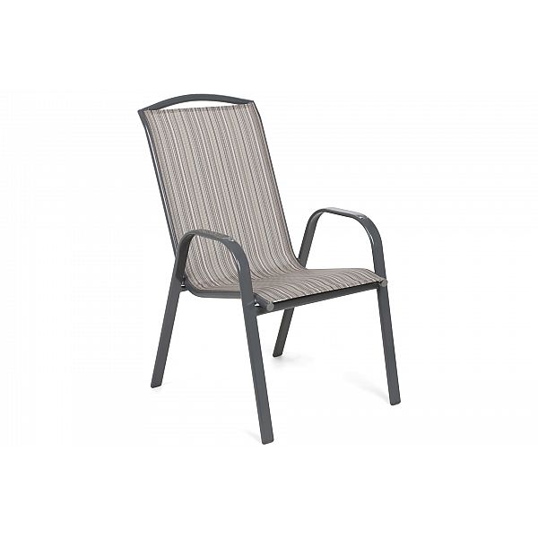 Металлическая садовая мебель Casablanca 150 см Серебристый / Серо-коричневый Серый Атланта / Бежевый В полоску 6+1