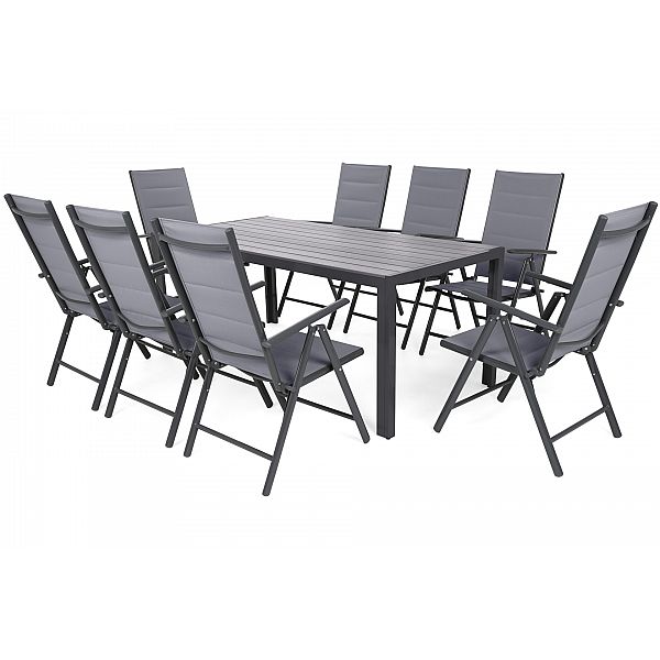 Алюмінієві садові меблі Ibiza 185 см Grey / Window Grey 8+1
