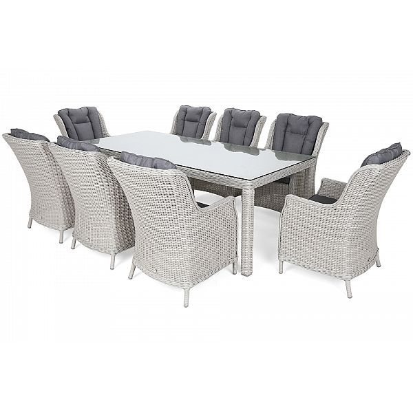 Садові меблі з техноротангу Bristol 230 см White / Grey 8+1