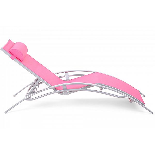 Набір садових лежаків Aruba Silver/Pink з алюмінію