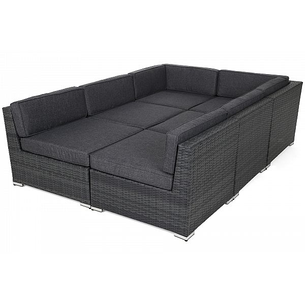 Кутовий диван Kansas Maxi Grey / Grey Melange з техноратангу