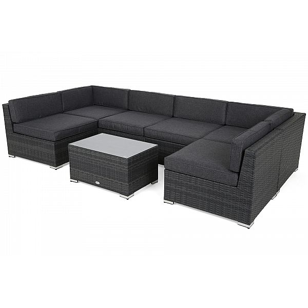 Кутовий диван Kansas Maxi Grey / Grey Melange з техноратангу