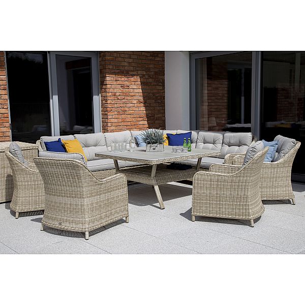 Кутові садові меблі з техноротангу Windsor Beige / Beige Melange