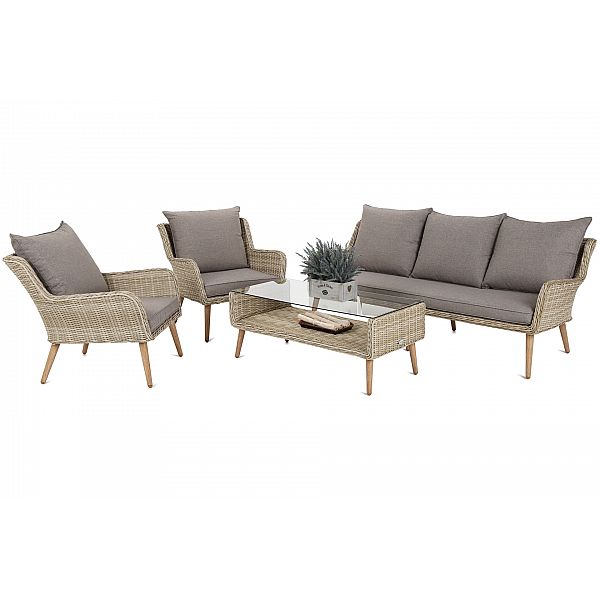 Садові меблі з техноратангу Almeria Beige / Beige Melange