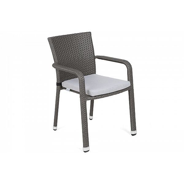 Садове крісло з техноратангу Sumba Dark Grey з подушкою