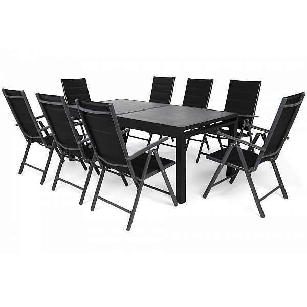 Комплект садових меблів Salerno Dark Grey Ibiza Grey / Black 8+1