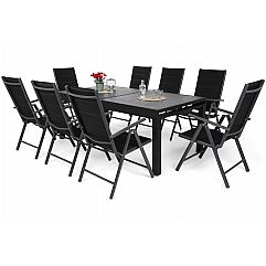 Комплект садових меблів Salerno Dark Grey Ibiza Grey / Black 8+1