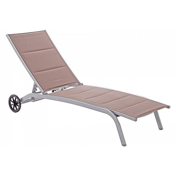Алюмінієвий садовий шезлонг Ibiza Silver / Taupe
