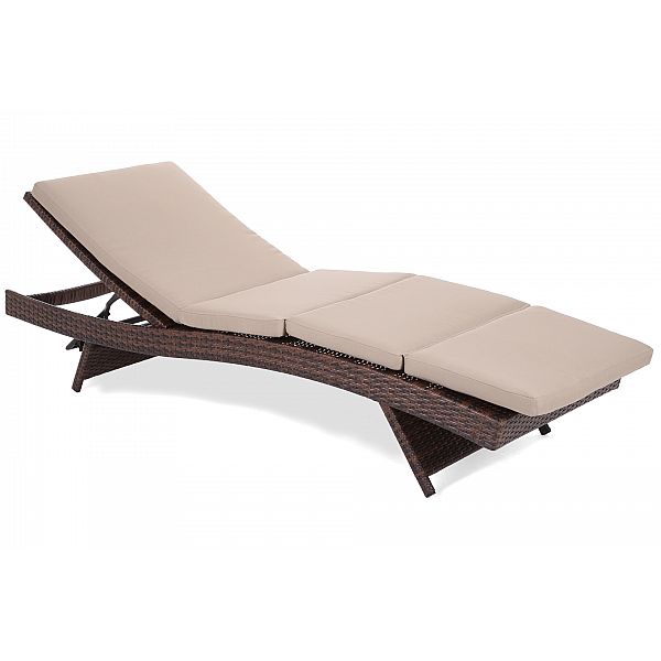 Садовий шезлонг із столиком з техноротангу Bora Bora Brown / Taupe