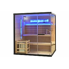 TS4CS Чорна кутова фінська сауна з соляними панелями