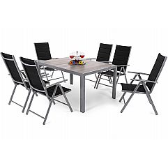 Алюмінієві садові меблі Capri 145 см Silver / Light Grey Ibiza Silver / Black 6+..