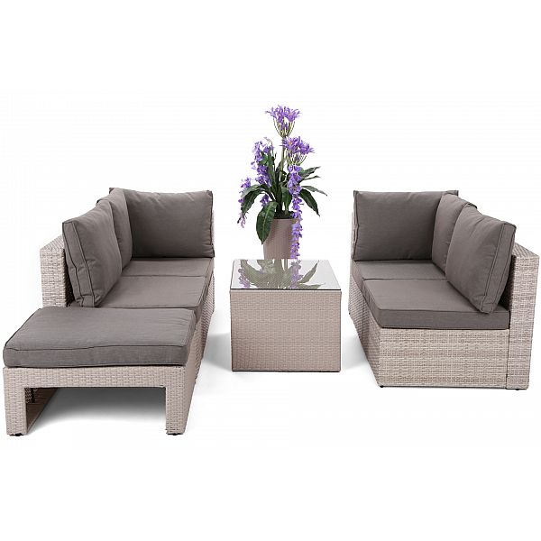 Садовий диван Milano Coffee Beige / Beige Melange з техноротангу
