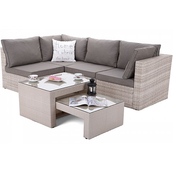 Садовий диван Milano Coffee Beige / Beige Melange з техноротангу