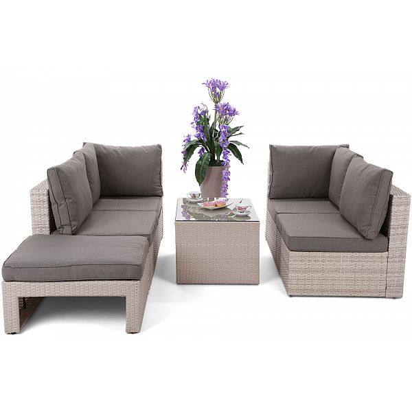 Садовий диван Milano Coffee Beige / Beige Melange з техноротангу