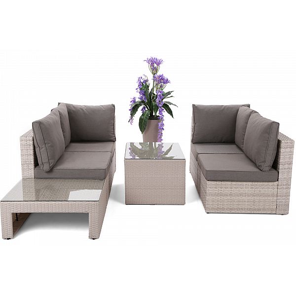 Садовий диван Milano Coffee Beige / Beige Melange з техноротангу