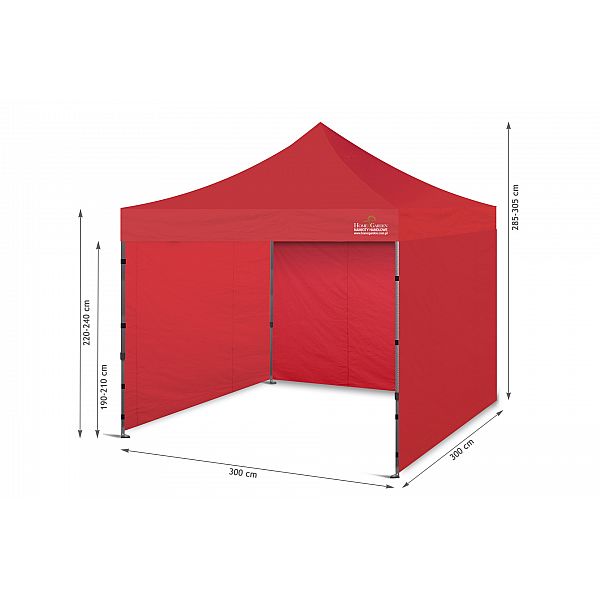 Торговий намет 300 х 300 см червоний