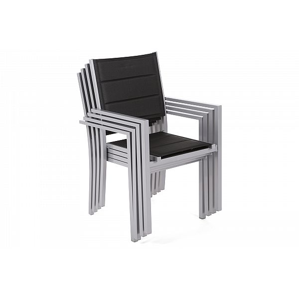 Алюмінієві садові меблі Orlando Silver / Black 10+1