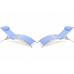 Садовий шезлонг Aruba Silver/Blue