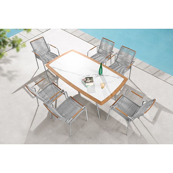 Алюмінієві садові меблі Genua Silver / Grey 6+1