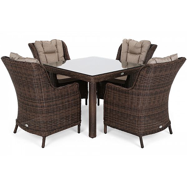 Техноратанг садові меблі Bristol Square Brown Mat / Brown Melange 4+1