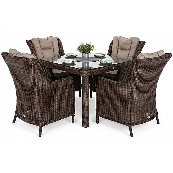 Техноратанг садові меблі Bristol Square Brown Mat / Brown Melange 4+1