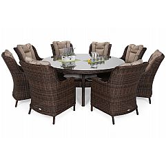 Садові меблі з технораттанга Bristol Round Elegant 180 см Brown Mat / Brown Mela..